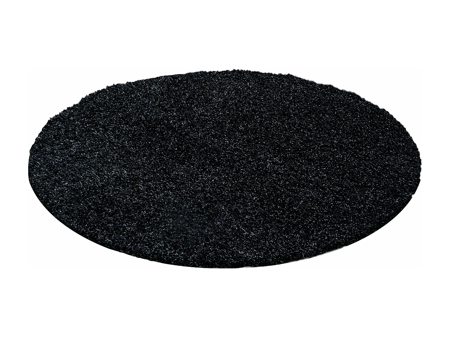 SHAGGY - Tapis Uni Rond - Anthracite 160 x 160 cm