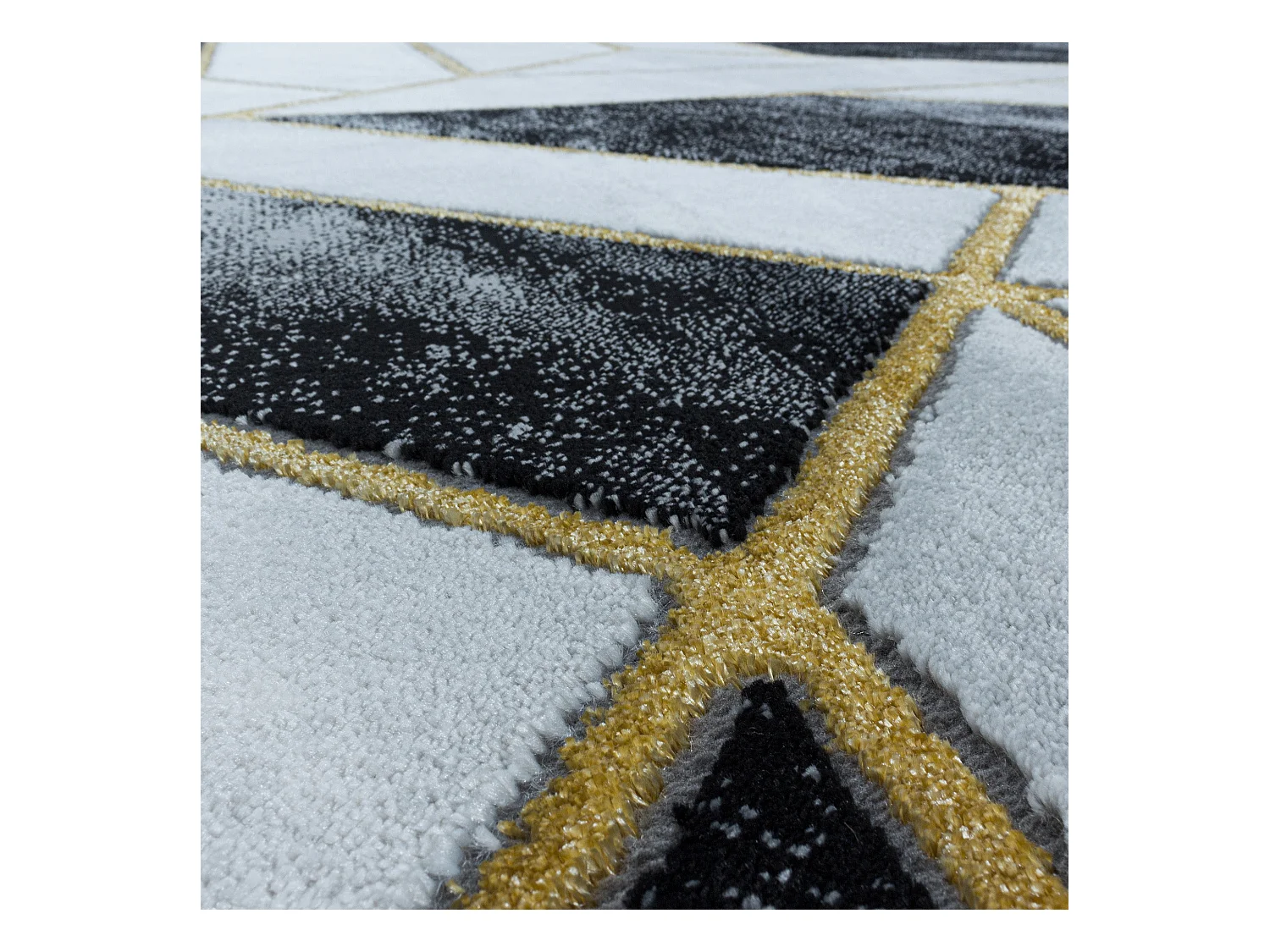 GRAFIC - Tapis effet marbre - Doré 120 x 170 cm