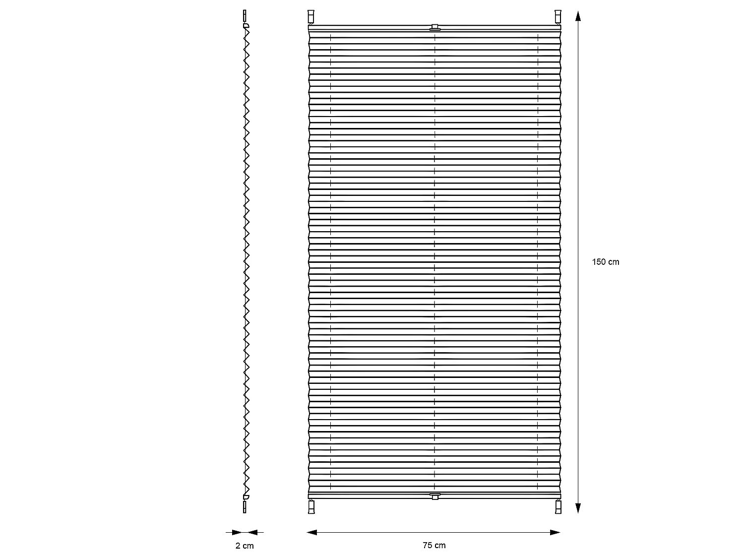 Stores plissés 75 x 150 cm crème Klemmfix sans perçage fenêtre Blanc ECD Germany