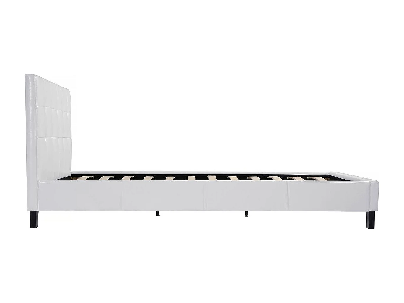 Bed "Julia" van wit PVC met gewatteerd hoofdeinde - 160 x 200 cm