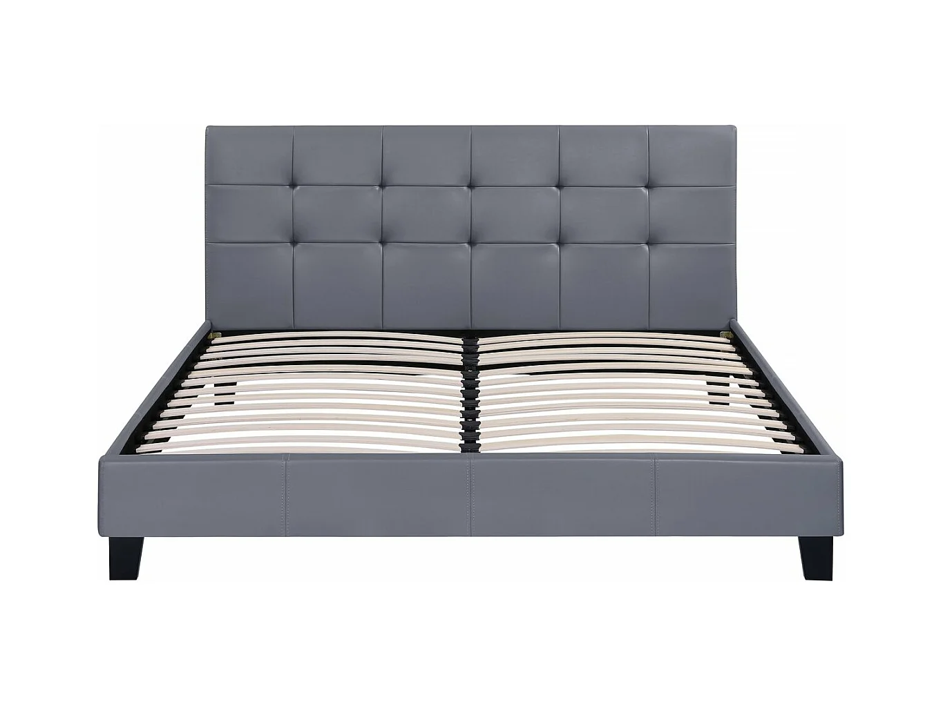 Lit double en pvc "Julia" - 160 x 200 - Gris clair