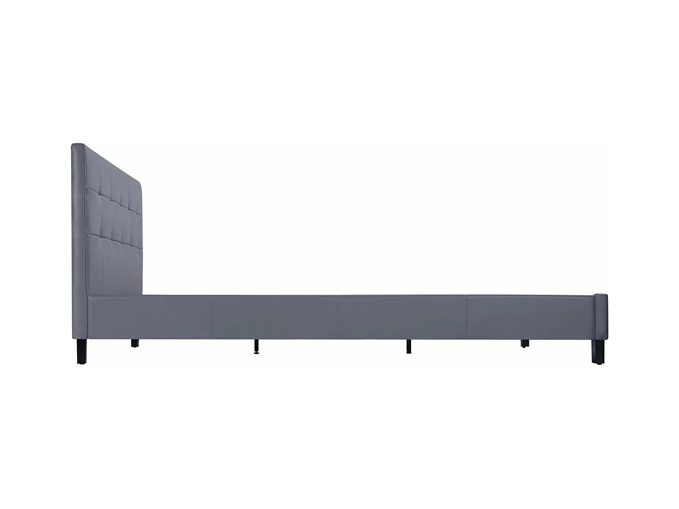 Lit double en pvc "Julia" - 160 x 200 - Gris clair