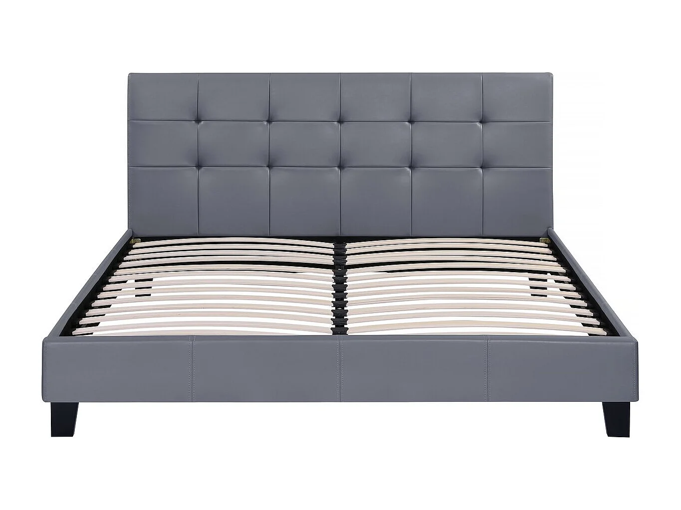 Lit double en pvc "Julia" - 160 x 200 - Gris clair