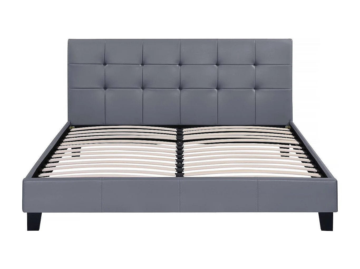 Lit double en pvc "Julia" - 160 x 200 - Gris clair