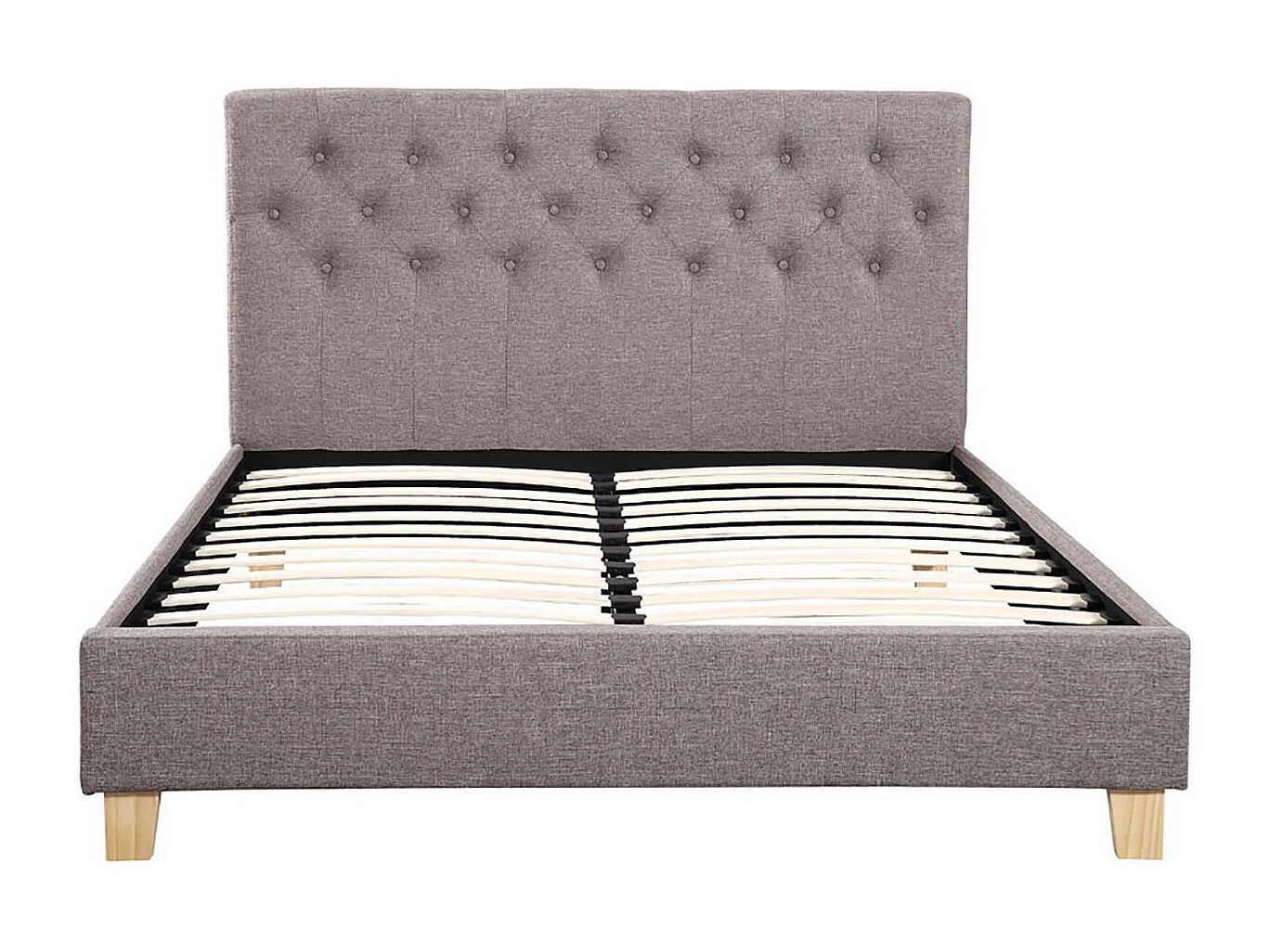 Lit double "Emmy" - 140 x 190 cm - Taupe