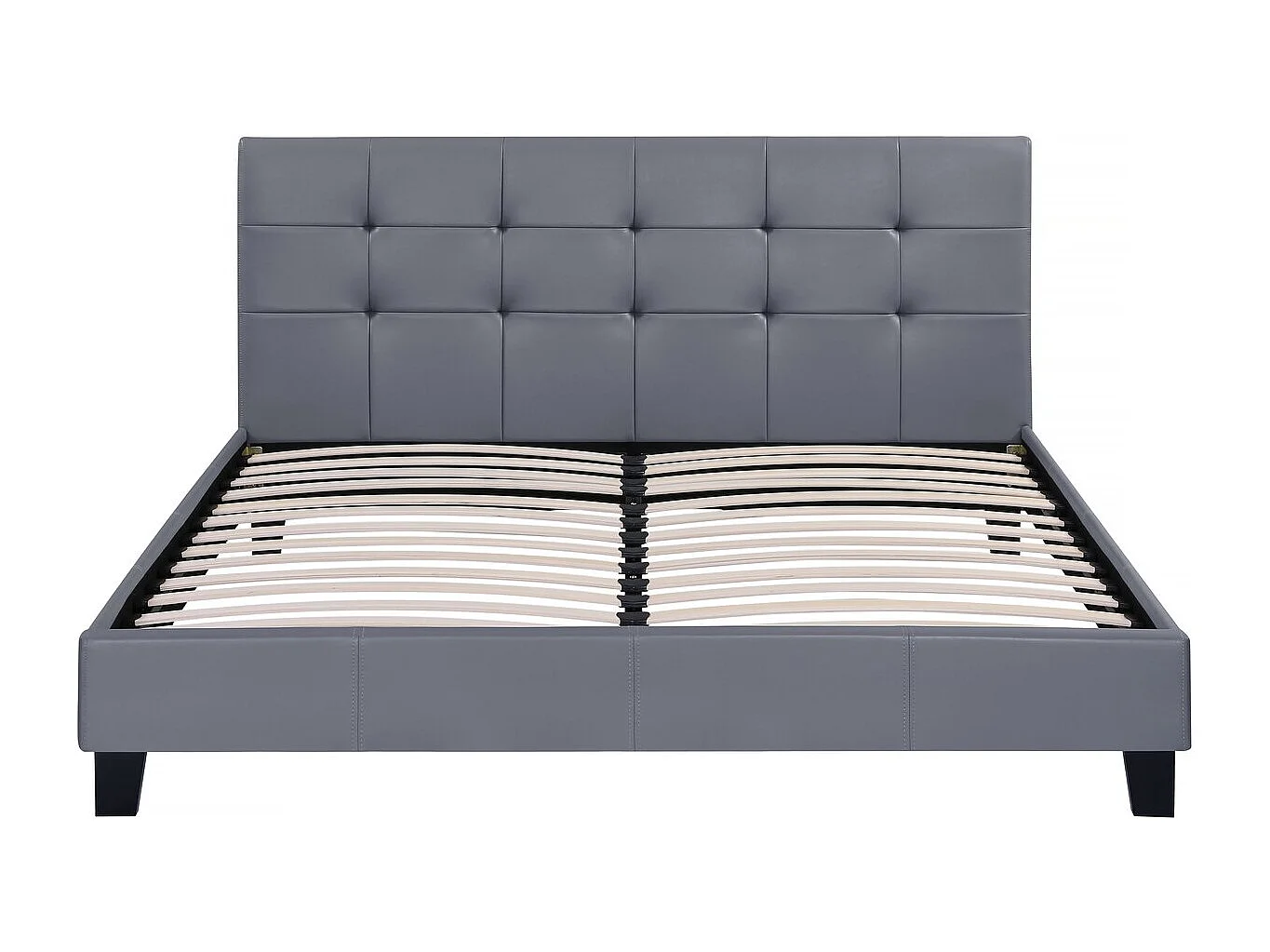 Lit double en pvc "Julia" - 140 x 190 cm - Gris