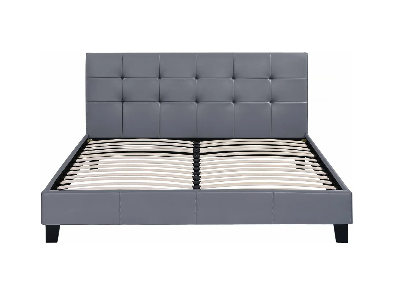 Lit double en pvc "Julia" - 140 x 190 cm - Gris