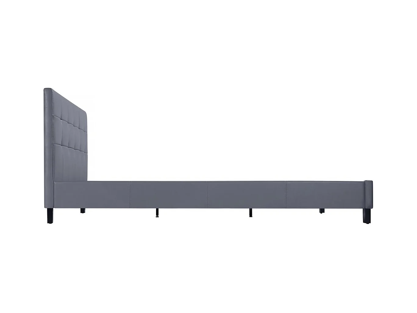Lit double en pvc "Julia" - 140 x 190 cm - Gris