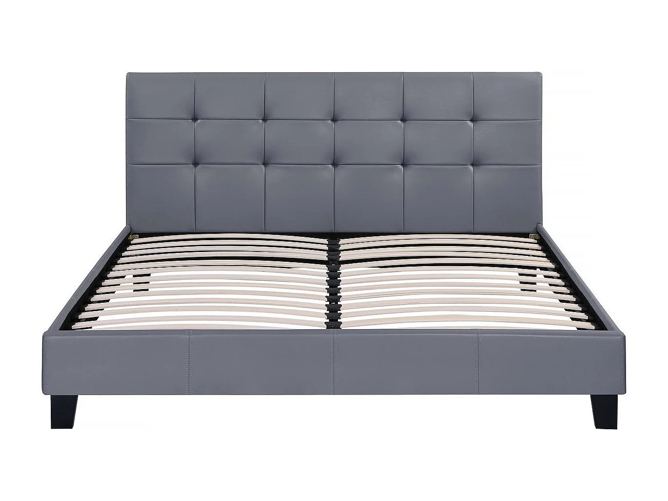 Lit double en pvc "Julia" - 140 x 190 cm - Gris