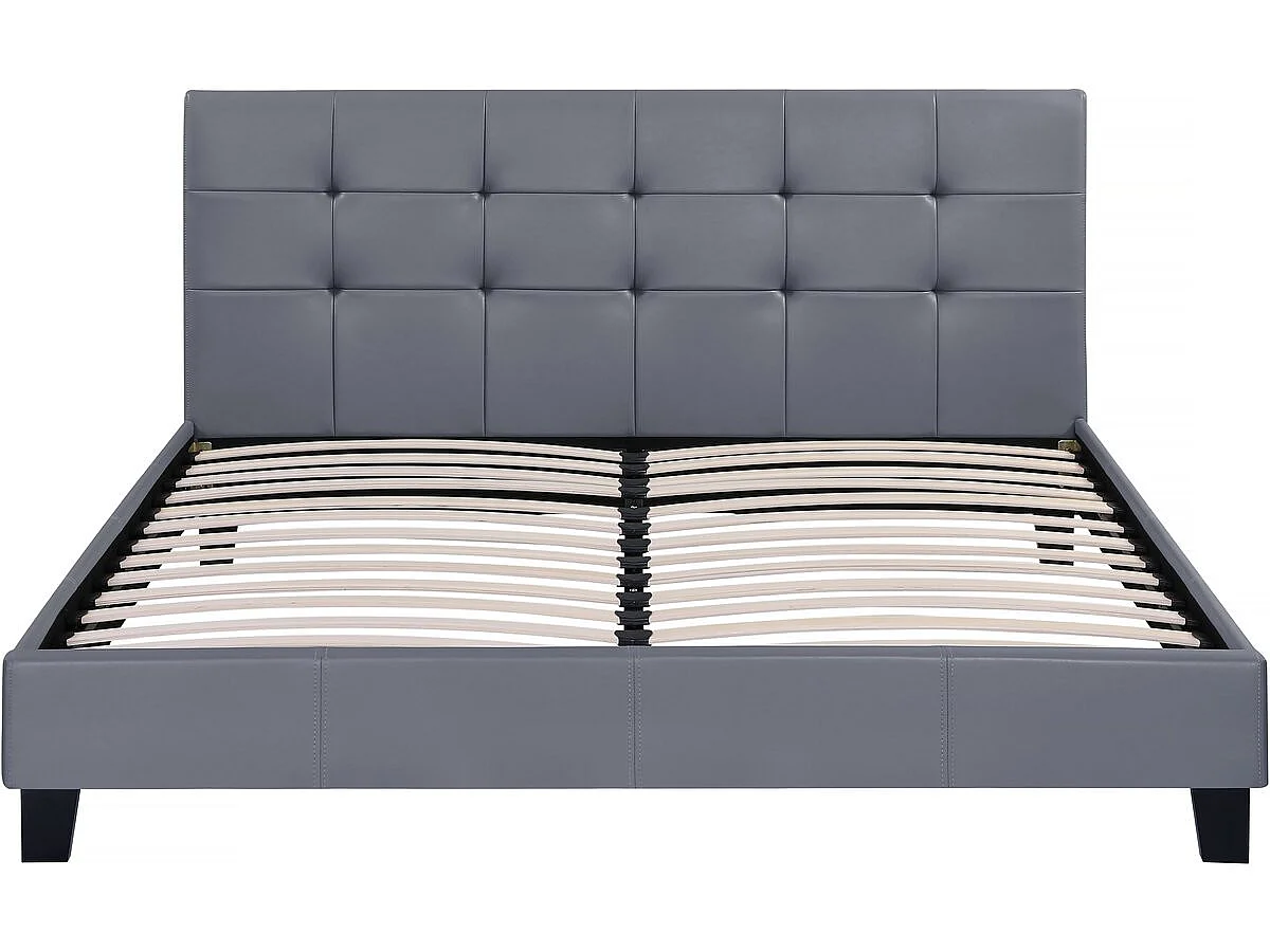 Lit double en pvc "Julia" - 140 x 190 cm - Gris