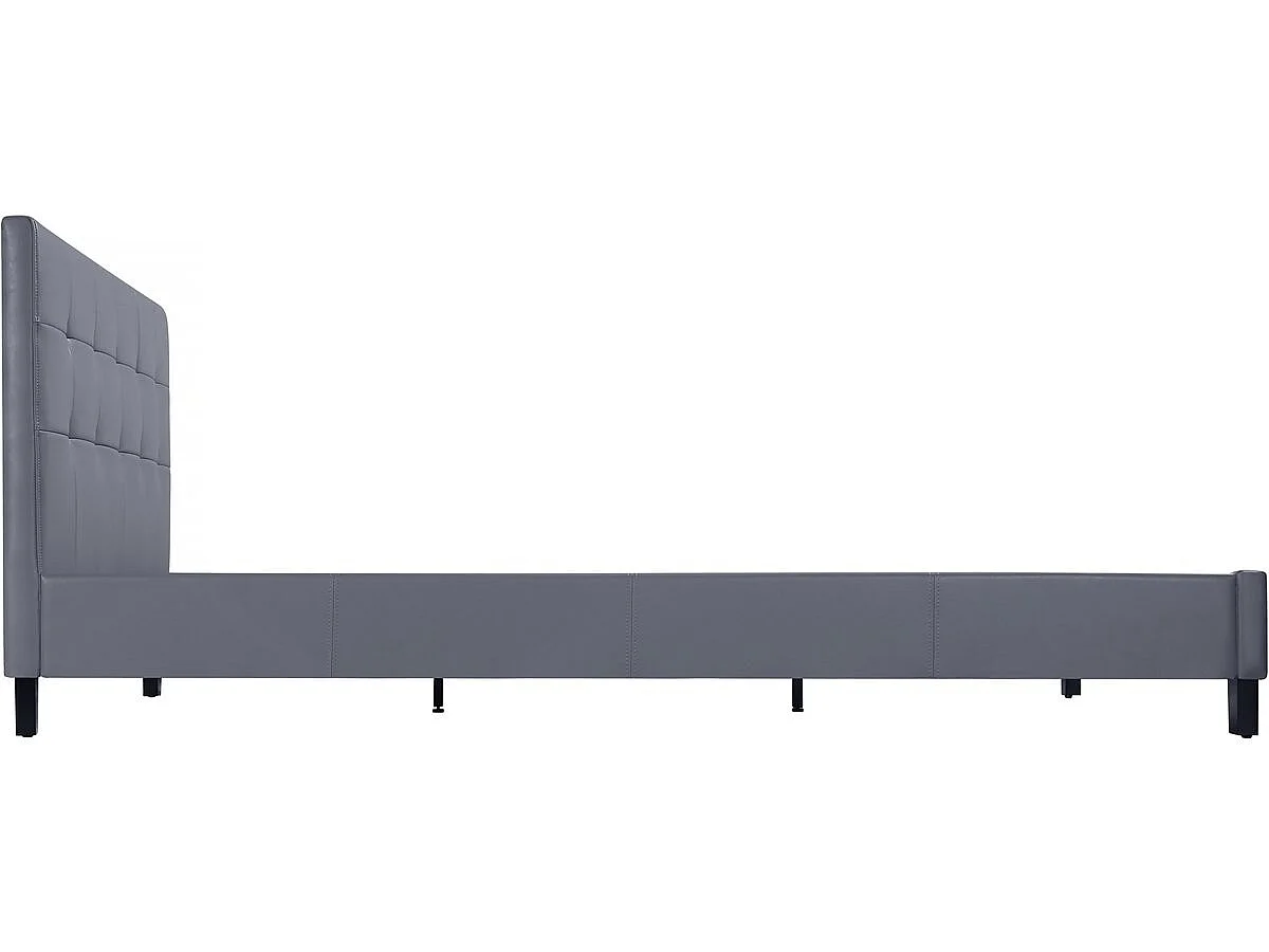 Lit double en pvc "Julia" - 140 x 190 cm - Gris