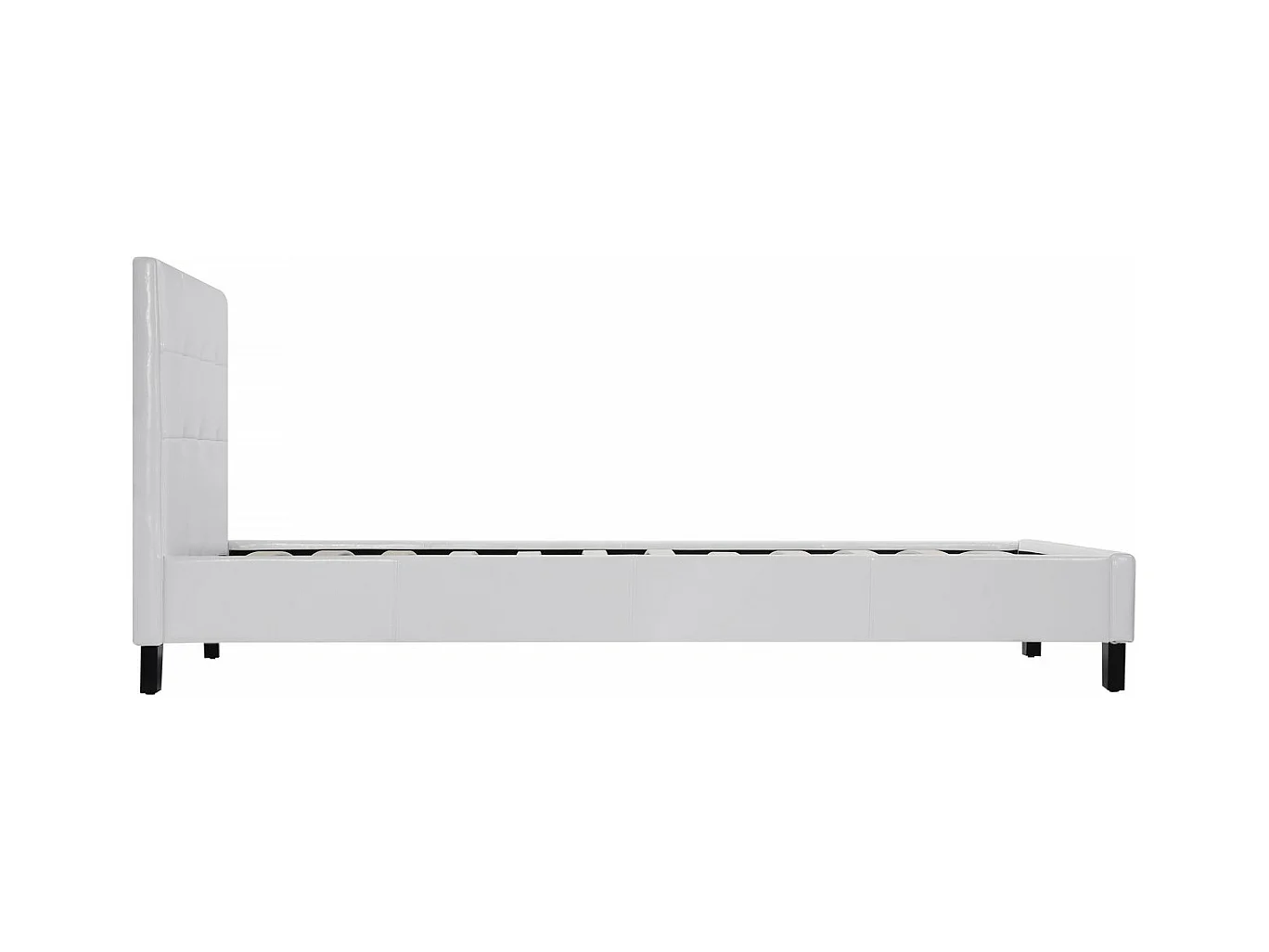 Bed "Julia" PVC Wit met Gestoffeerd Hoofdeinde - 90 x 190 cm