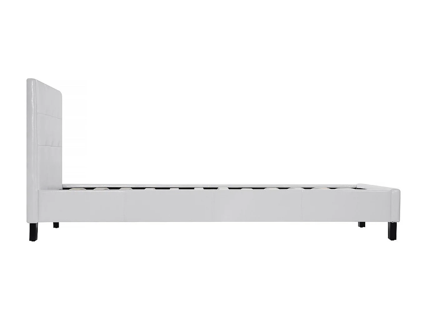 Cama "Julia" PVC Branca com Cabeceira Estofada - 90 x 190 cm