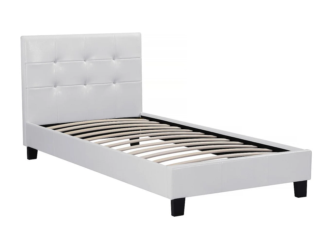 Lit simple en pvc "Julia" - 90 x 190 cm - Blanc