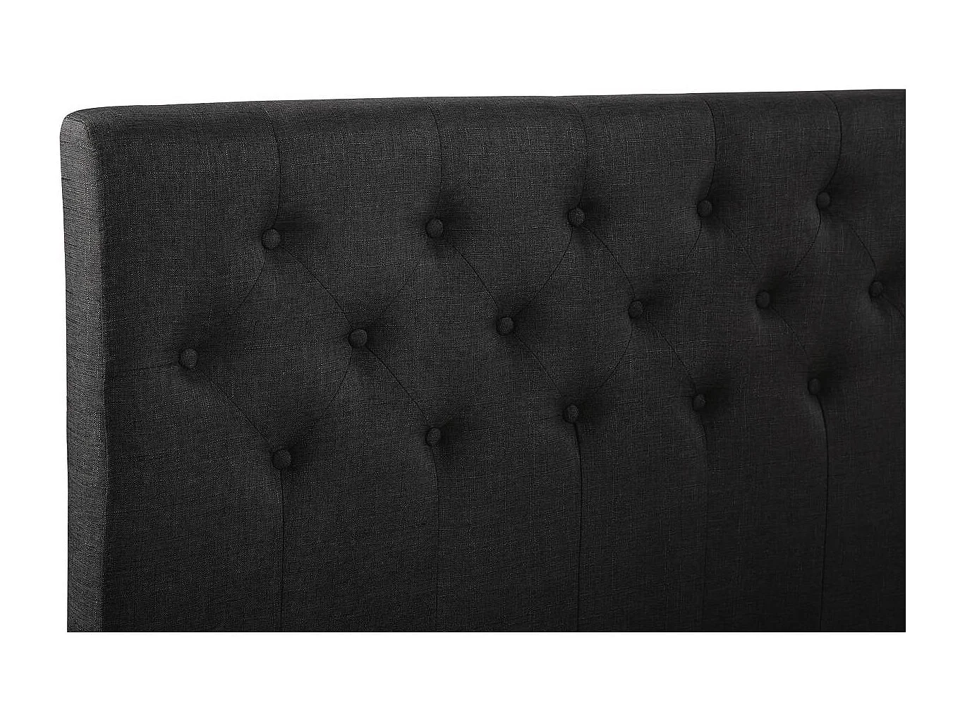 Tweepersoonsbed "Emmy" van grijze stof 140 x 190 cm met lattenbodem en hoofdeinde inbegrepen