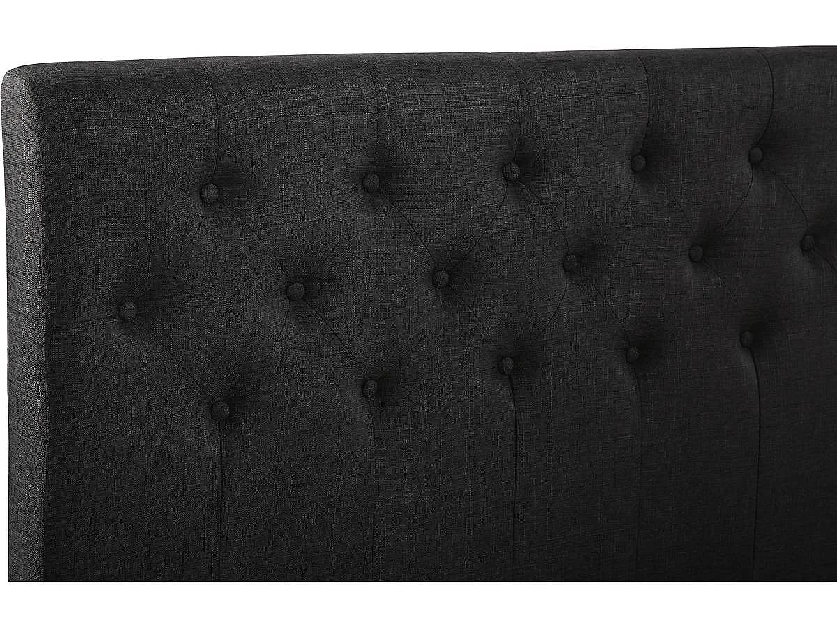 Cama de Casal "Emmy" - Cinza - 140 x 190 cm - Design Elegante com Pernas de Pino e Estrutura Resistente