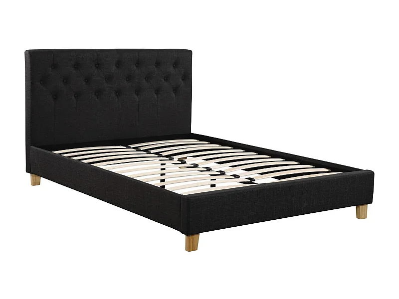 Lit double "Emmy" - 140 x 190 cm - Gris