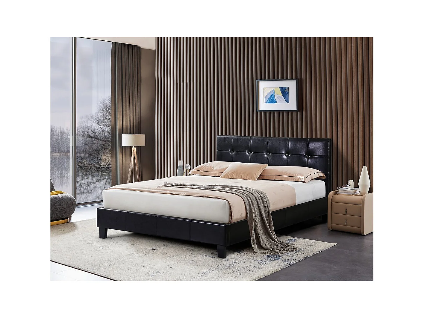 Letto JULIA - 140 x 190 cm - Nero