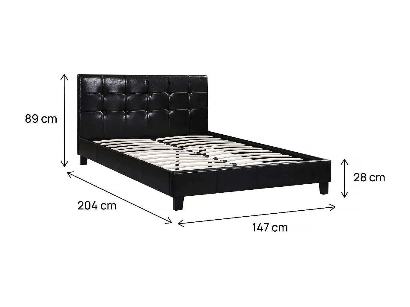 Letto JULIA - 140 x 190 cm - Nero
