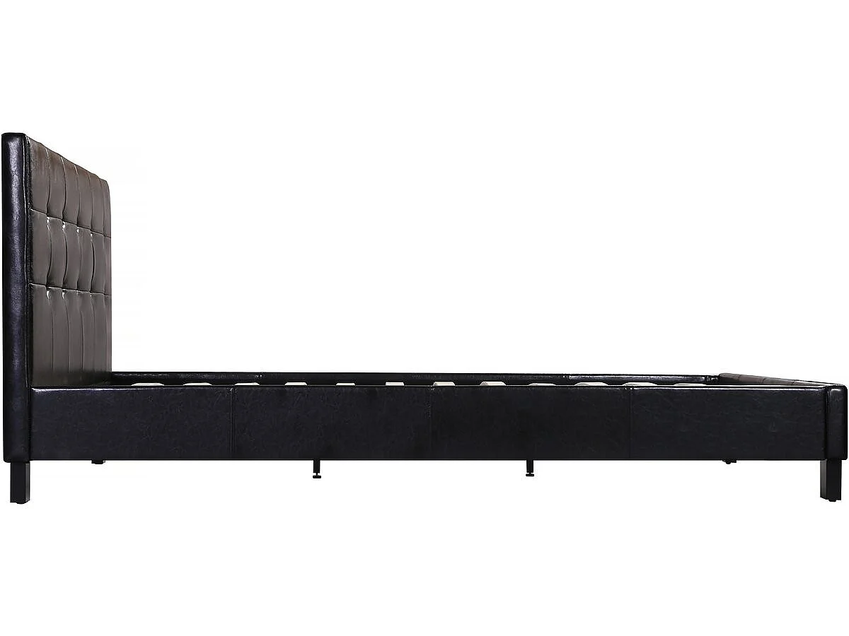 Lit double en pvc "Julia" - 140 x 190 cm - Noir