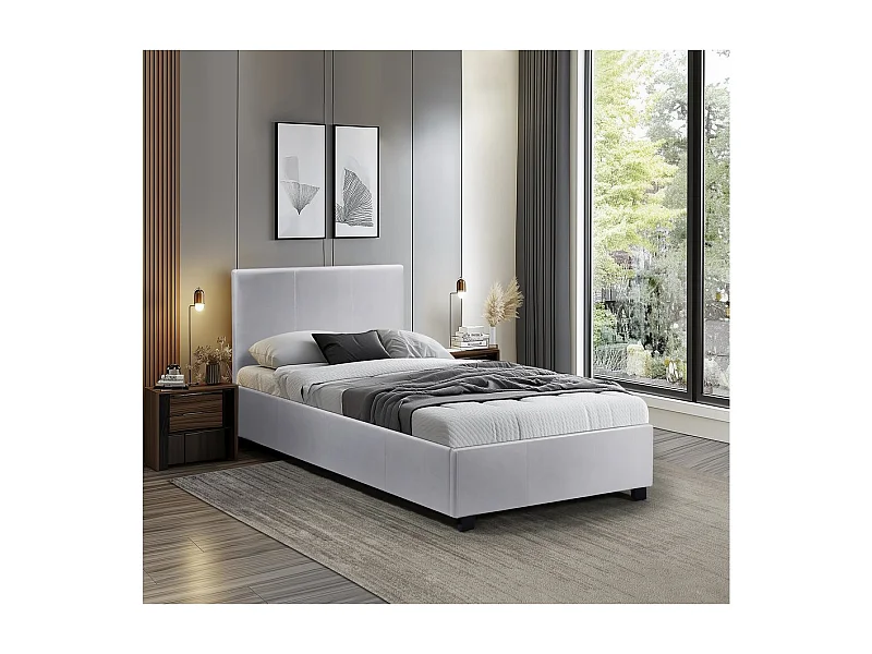 Bed met opbergruimte "Carla" wit 90x190 cm