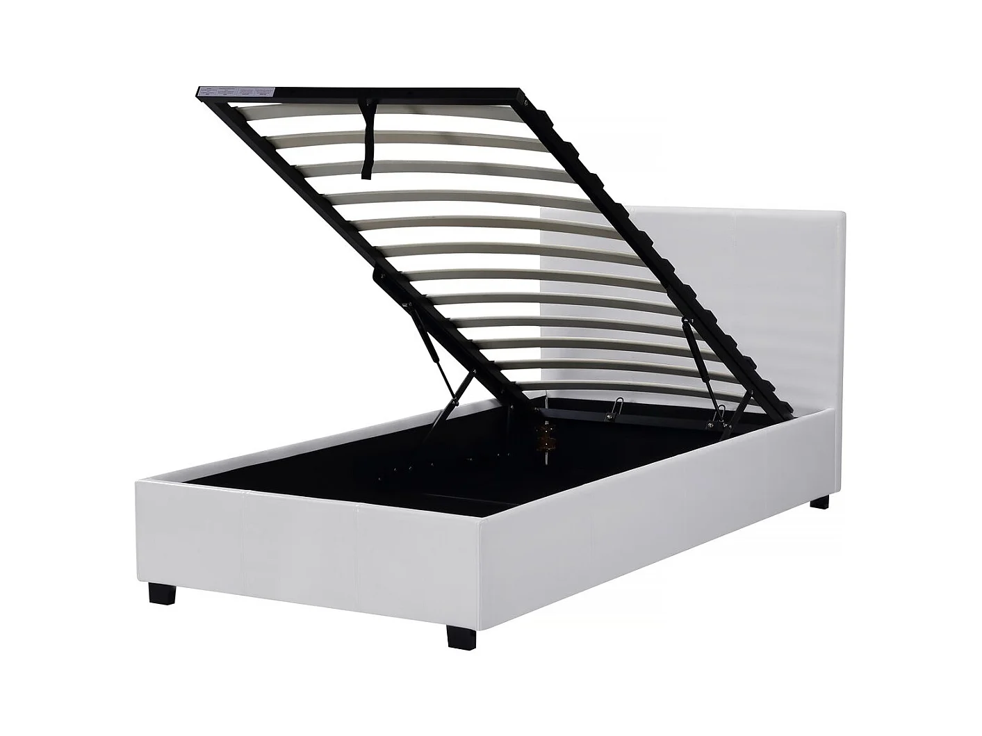 Letto con contenitore "Carla" - Bianco - 90 x 190 cm