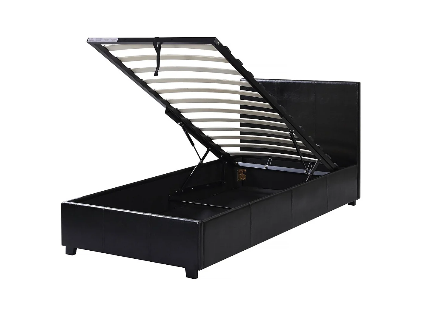 Letto con contenitore  "Carla" - 90 x 190 cm- Nero