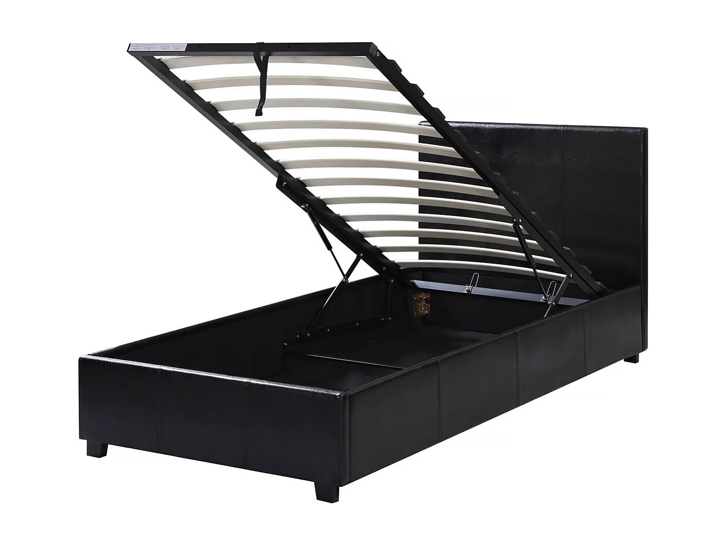 Letto con contenitore  "Carla" - 90 x 190 cm- Nero