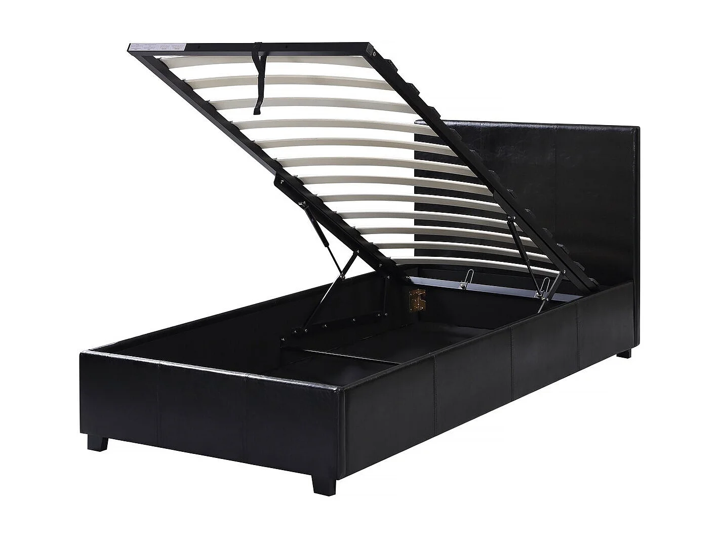 Bed "Carla" met geïntegreerde opbergruimte - 90 x 190 cm - Zwart