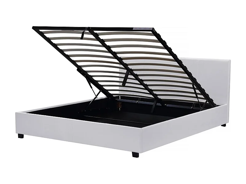 Lit double avec coffre "Carla" - 160 x 200 cm - Blanc