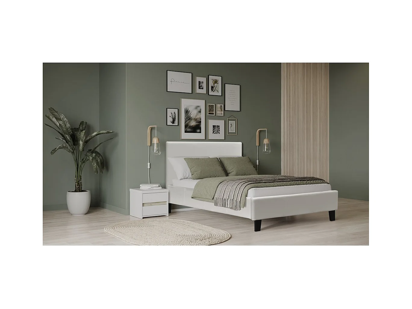 Cama "Lina" 90 x 190 cm - Beige
