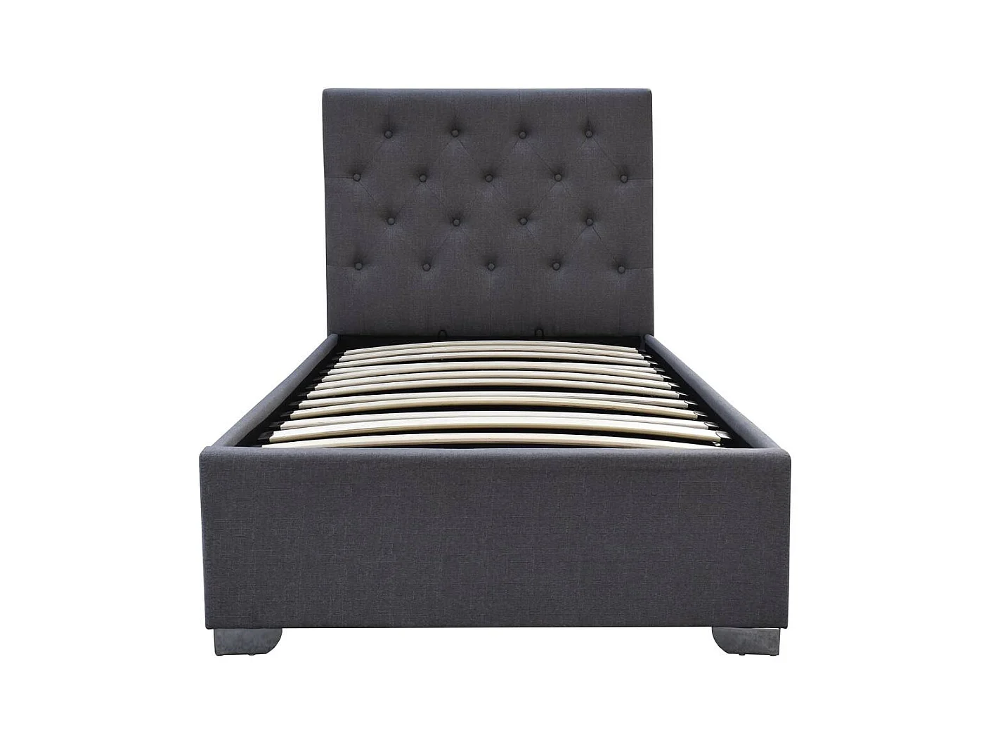 Cama simple con cofre "Tino" - 90 × 190 cm - Gris