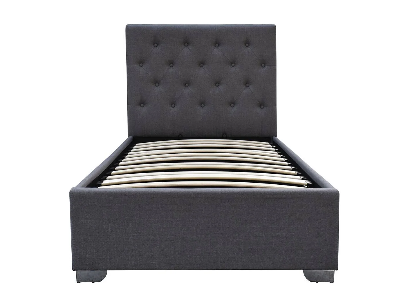 Lit simple avec coffre "Tino" - 90 × 190 cm - Gris