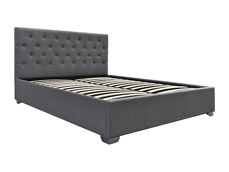 Lit double avec coffre "Tino" - 180 x 200 cm - Gris