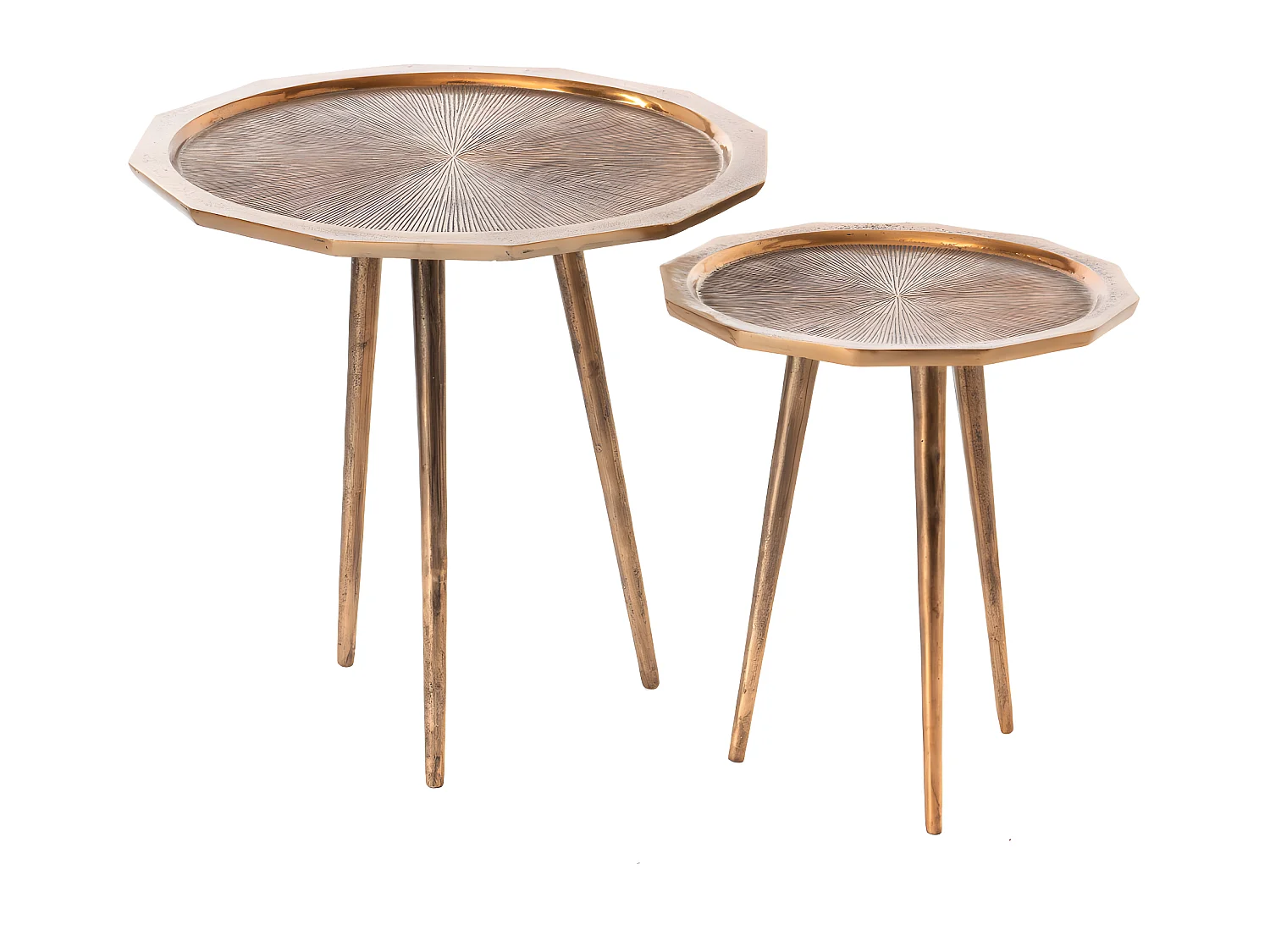 Set de 2 Tables basses Nénuphar or