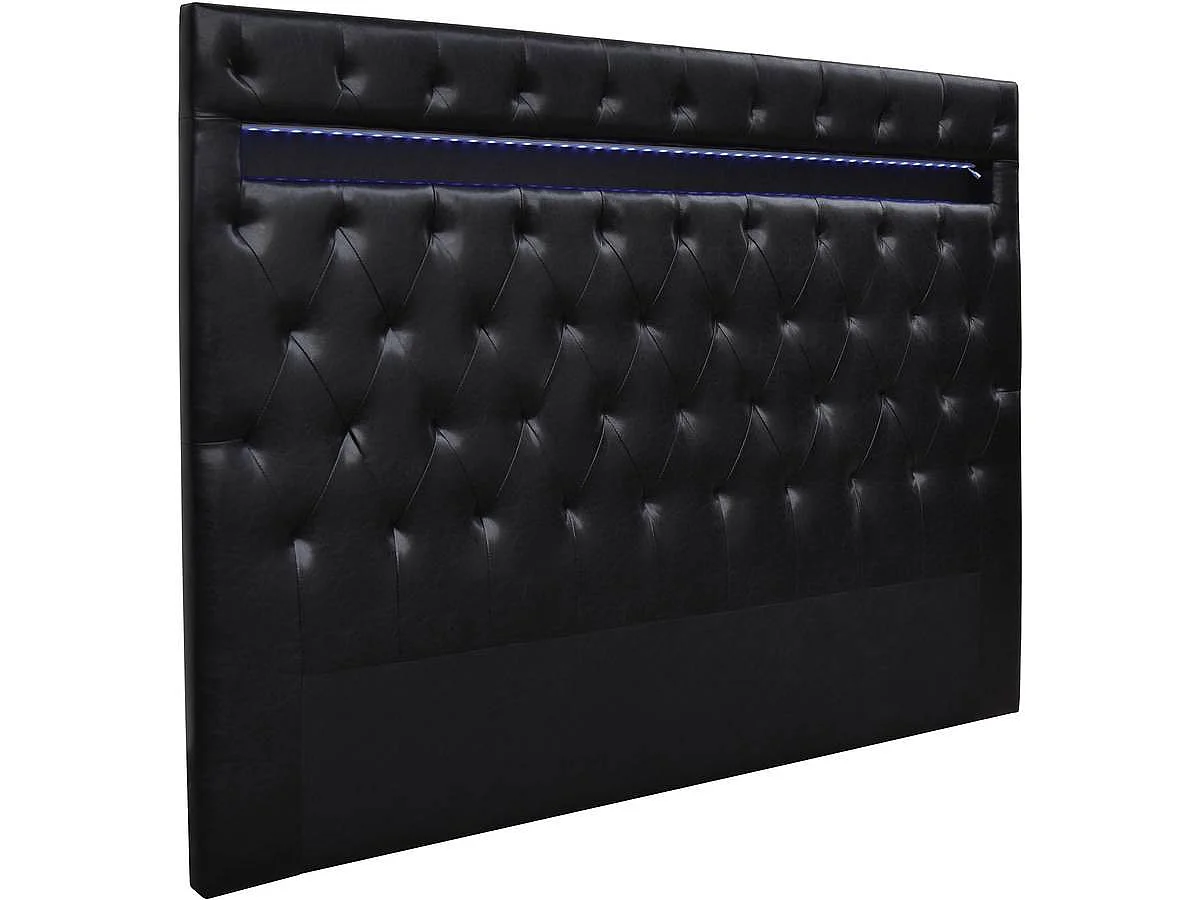 Tête de lit "Déco" LED - 149 cm - Noir