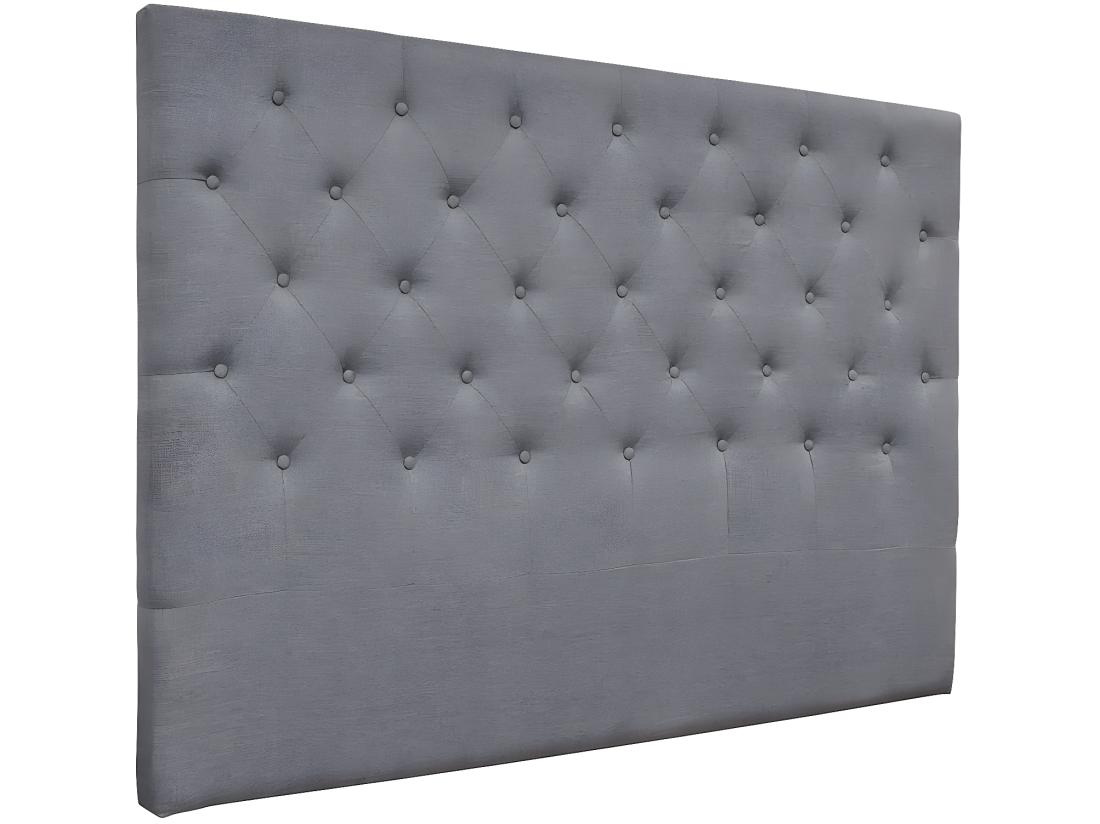 vente unique Tête de lit capitonnée "Déco" - 189 cm - Gris - En tissu