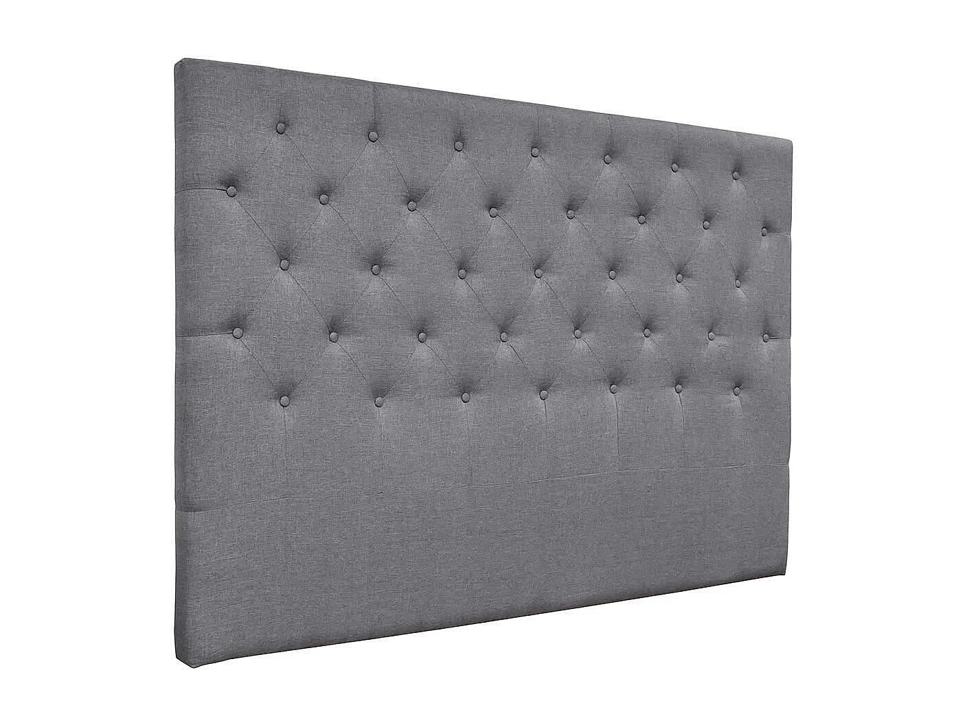 Testiera del letto imbottita " DÉCO"  - 189 cm - Grigio chiaro -  in tessuto