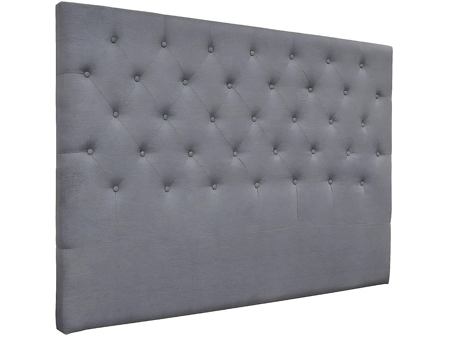 Tête de lit capitonnée "Déco" - 189 cm - Gris - En tissu