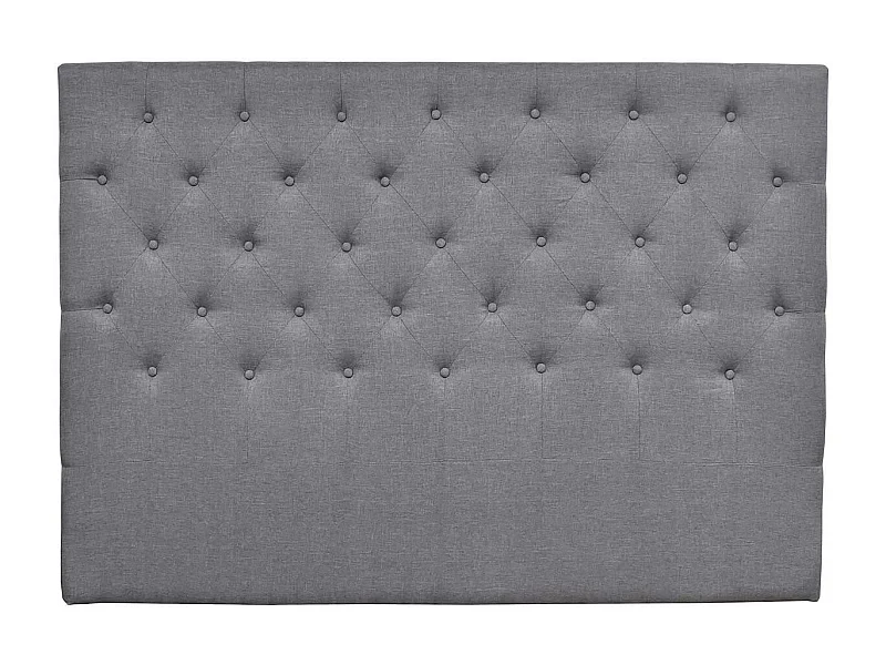 Testiera del letto imbottita " DÉCO"  - 189 cm - Grigio chiaro -  in tessuto