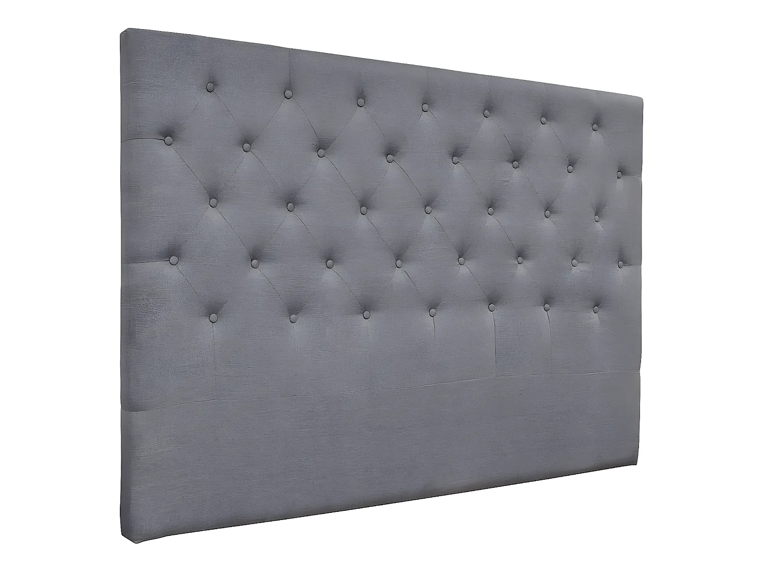 Tête de lit capitonnée "Déco" - 149 cm - Gris - En tissu