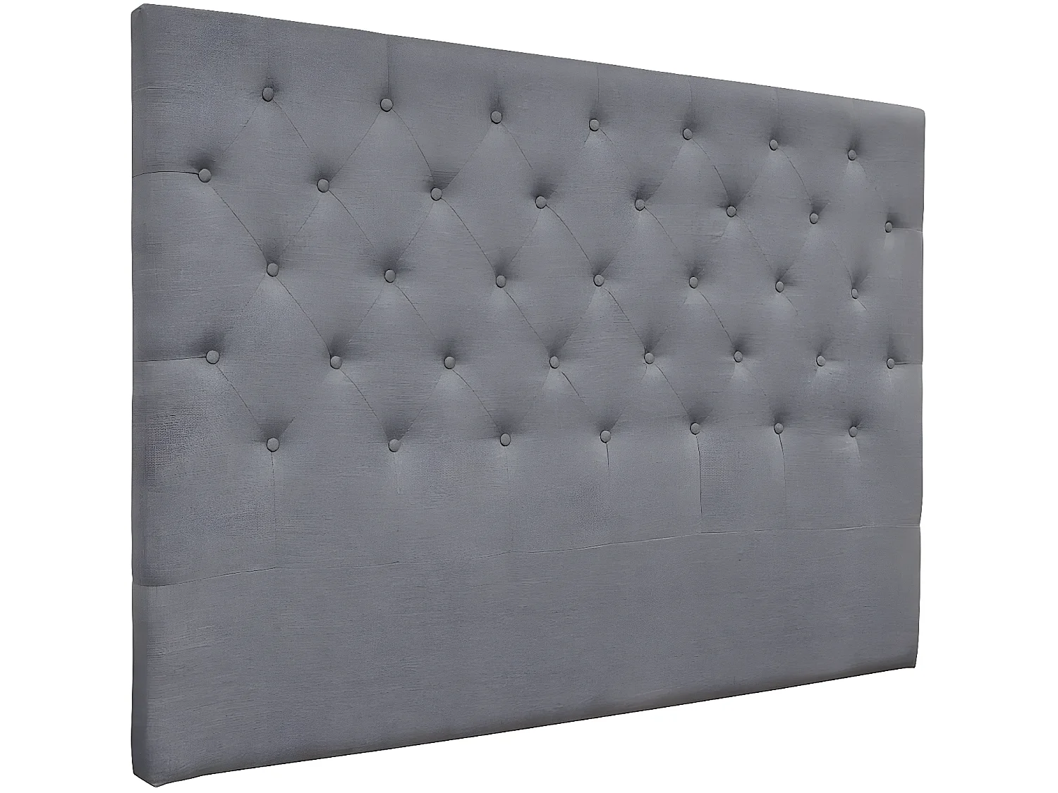 Tête de lit capitonnée "Déco" - 149 cm - Gris - En tissu