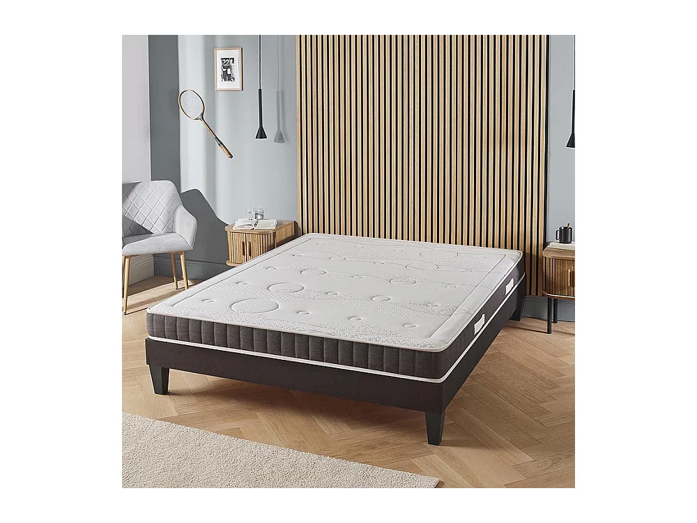 OLYMPE LITERIE | Ensemble INTUITION 90x190 cm | Matelas Mémoire de forme + Sommier Bois