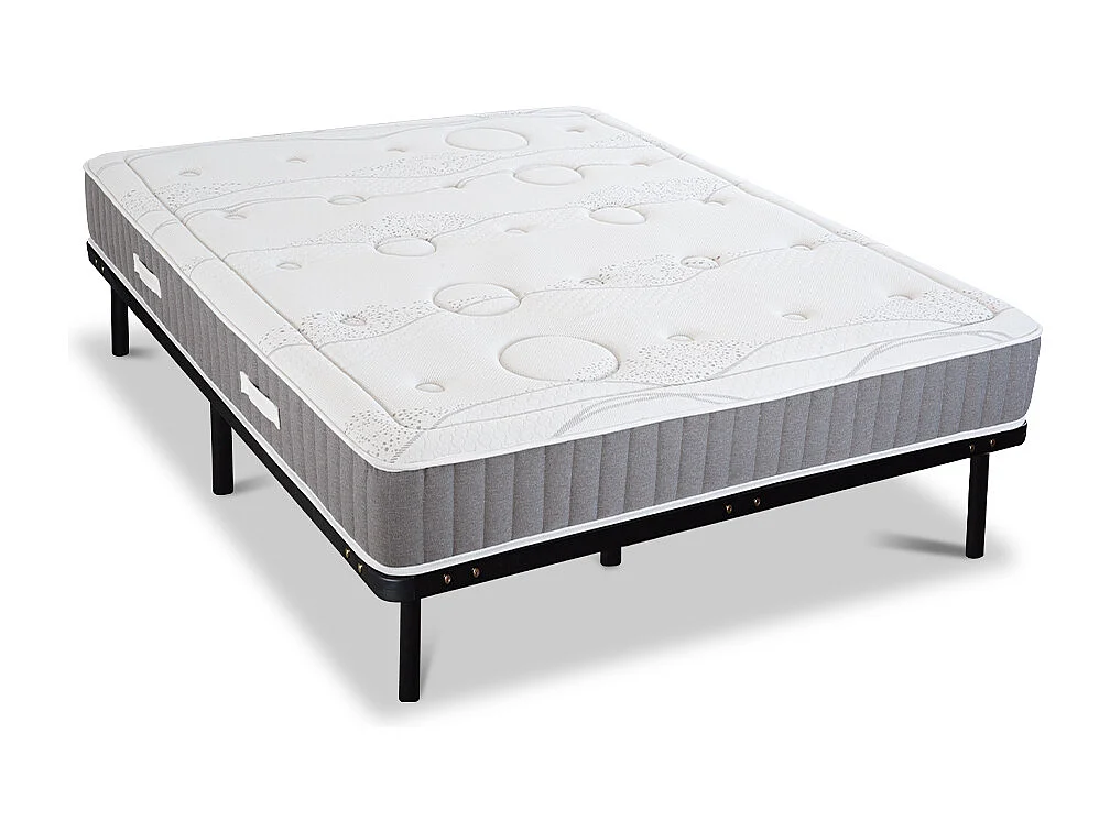 OLYMPE LITERIE | Ensemble INTUITION 90x200 cm | Matelas Mémoire de forme + Sommier Métal