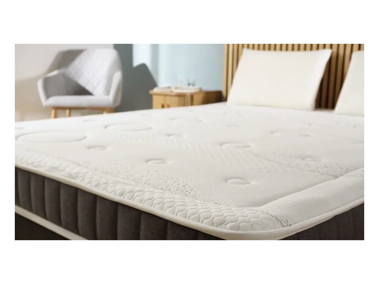 OLYMPE LITERIE | Pack Prêt à dormir INTUITION 140x200 cm | Matelas Mémoire de forme + Sommier Bois + Accessoires