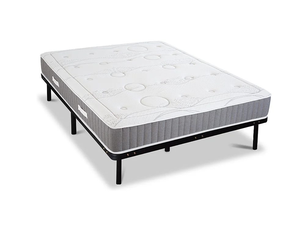OLYMPE LITERIE | Ensemble INTUITION 140x200 cm | Matelas Mémoire de forme + Sommier Métal