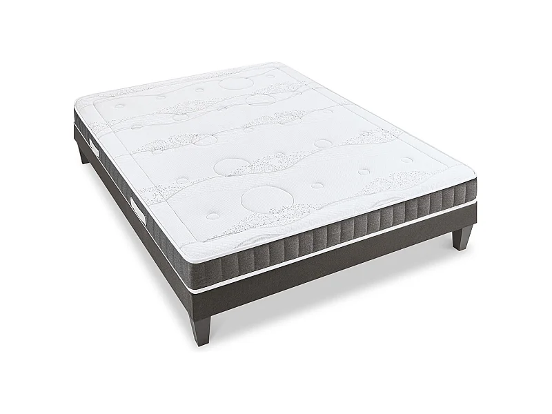 OLYMPE LITERIE | Ensemble INTUITION 140x200 cm | Matelas Mémoire de forme + Sommier Bois