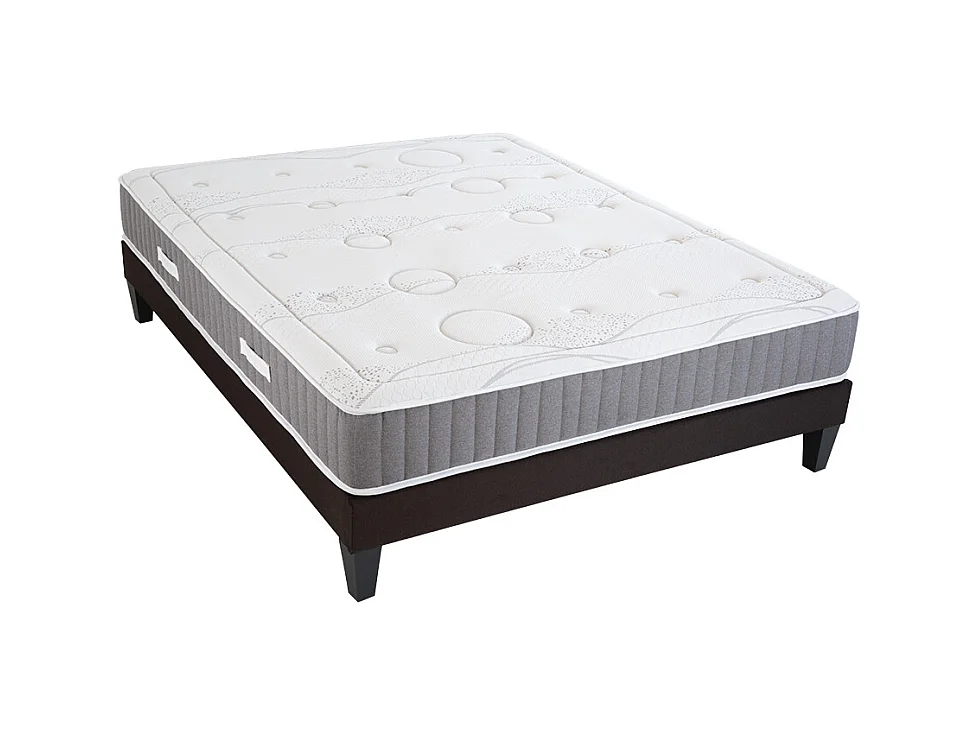 OLYMPE LITERIE | Ensemble INTUITION 140x200 cm | Matelas Mémoire de forme + Sommier Bois