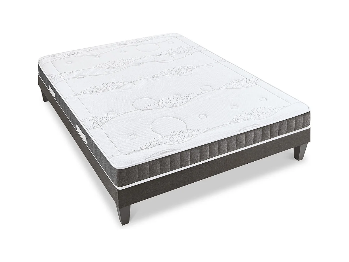 OLYMPE LITERIE | Ensemble INTUITION 90x200 cm | Matelas Mémoire de forme + Sommier Bois