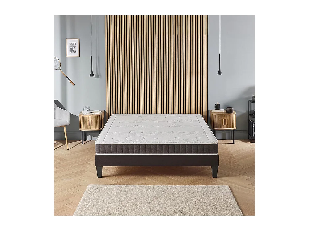OLYMPE LITERIE | Ensemble INTUITION 90x200 cm | Matelas Mémoire de forme + Sommier Bois